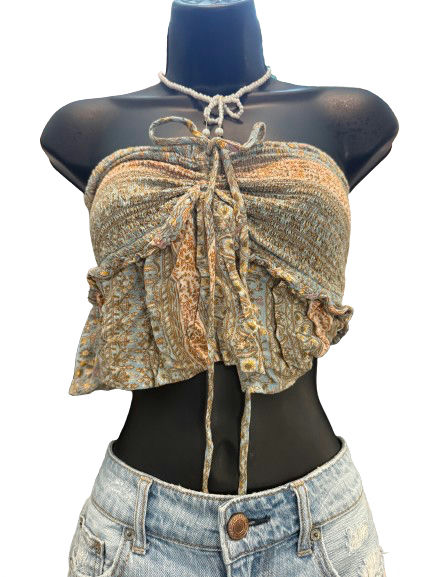 AMERICAN EAGLE Blouses Blue/Brown Viscose - Image 1