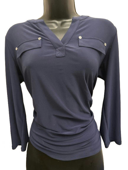 JONES NEW YORK SIGNATURE Long Sleeve Blue Polyester/Elastane - Image 1