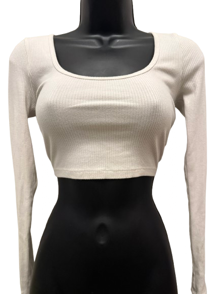 AEROPOSTALE Long Sleeve White Cotton, Polyester, Spandex - Image 1