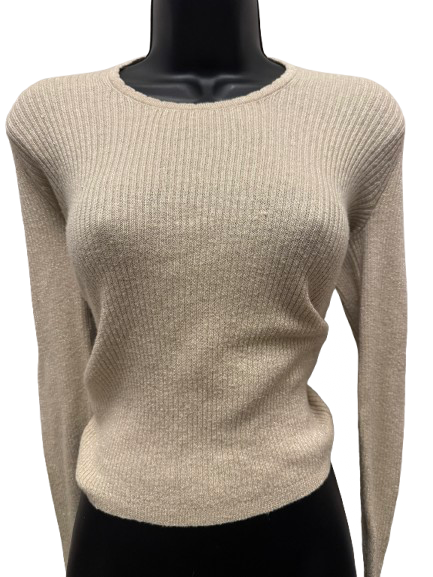 ON•34TH Long Sleeve Cream Cotton, Polyester, Nylon - Image 1