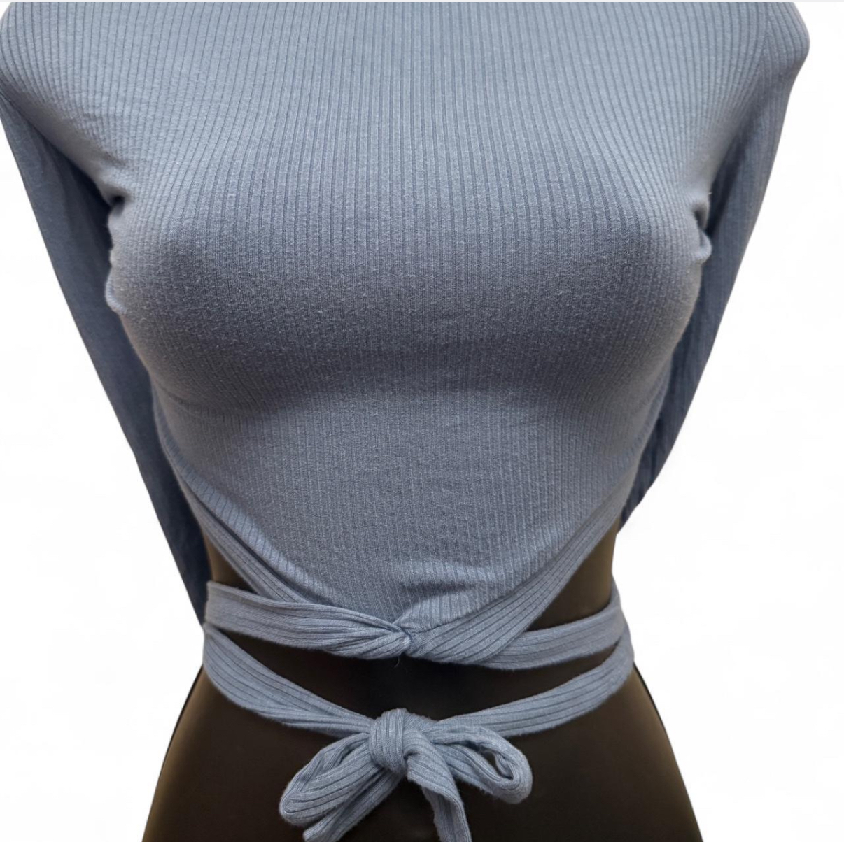 LOMES Long Sleeve Blue Spandex, Rayon - Image 1